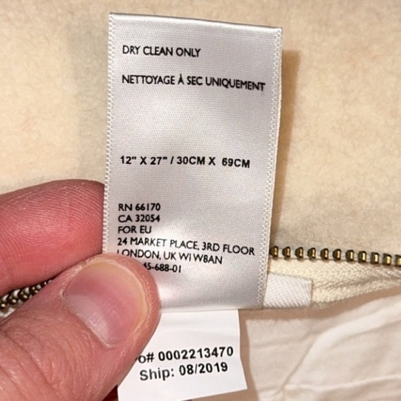 Anthropologie Home Accent Wool Pillow Merci 12”X27” - Picture 14 of 15